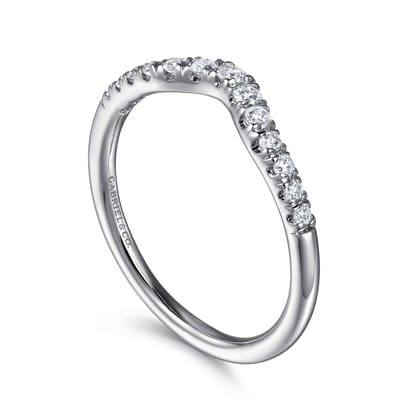Chambery - Curved Platinum French Pave Diamond Wedding Band