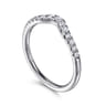 Curved Wedding Ring in Platinum with Round Natural Diamond at Gabriel & Co.