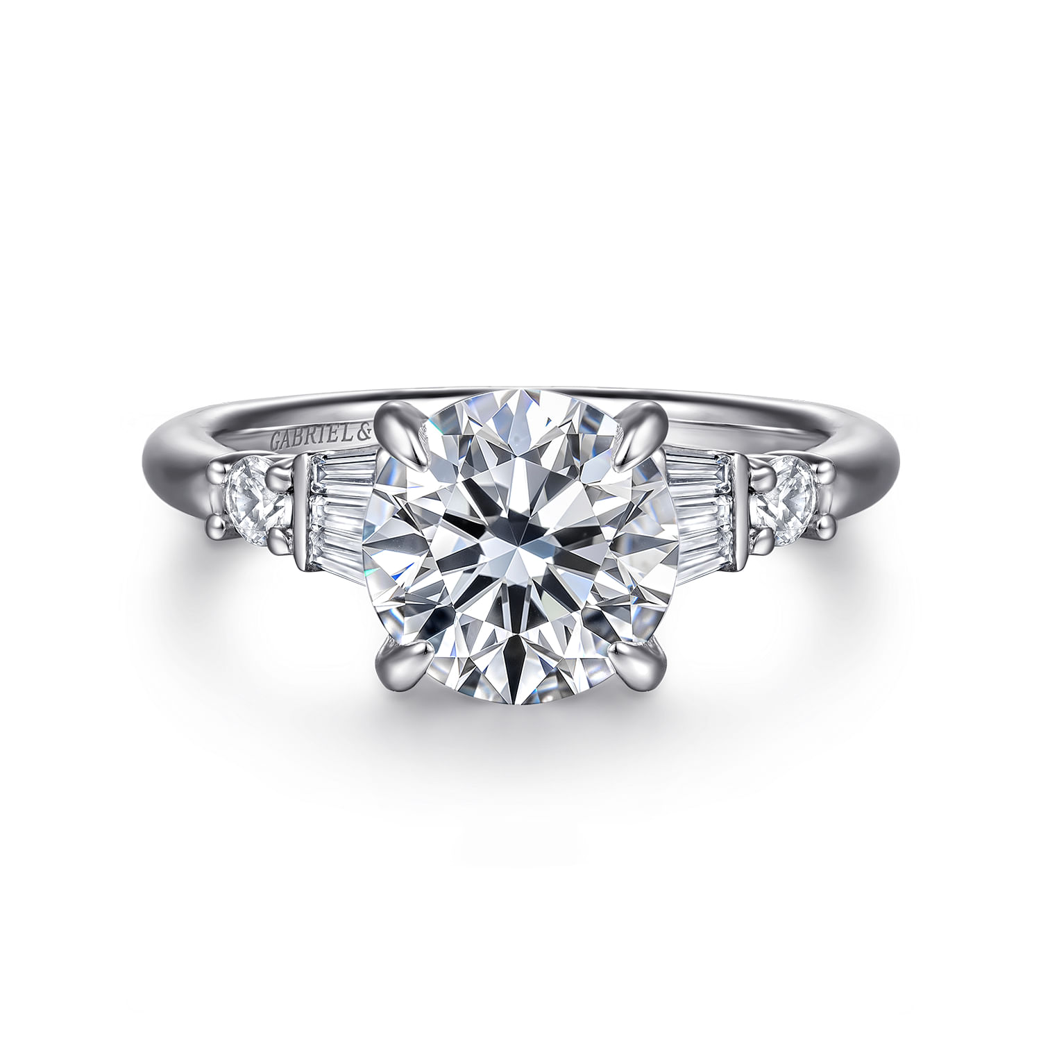 Chana - 14K White Gold Round Diamond Engagement Ring
