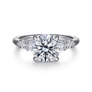 Chana - 14K White Gold Round Diamond Engagement Ring