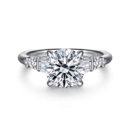 Chana - 14K White Gold Round Diamond Engagement Ring