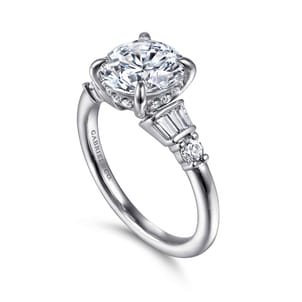 Chana - 14K White Gold Round Diamond Engagement Ring