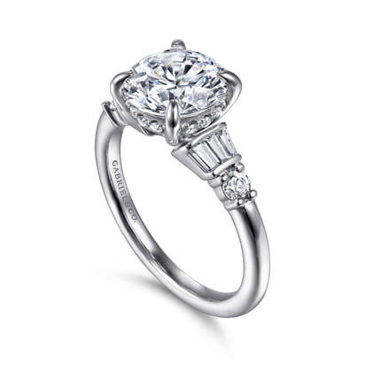 Chana - 14K White Gold Round Diamond Engagement Ring