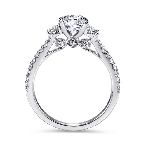 Chantal - 14K White Gold Round Three Stone Diamond Engagement Ring - 0.44 ct - Shot 2