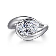 Chapelle - 14K White Gold Bypass Pear Shape Diamond Engagement Ring