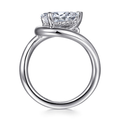 Chapelle - 14K White Gold Bypass Pear Shape Diamond Engagement Ring