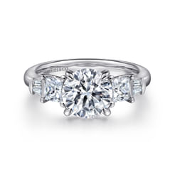 Chari - 14K White Gold Round Five Stone Diamond Engagement Ring