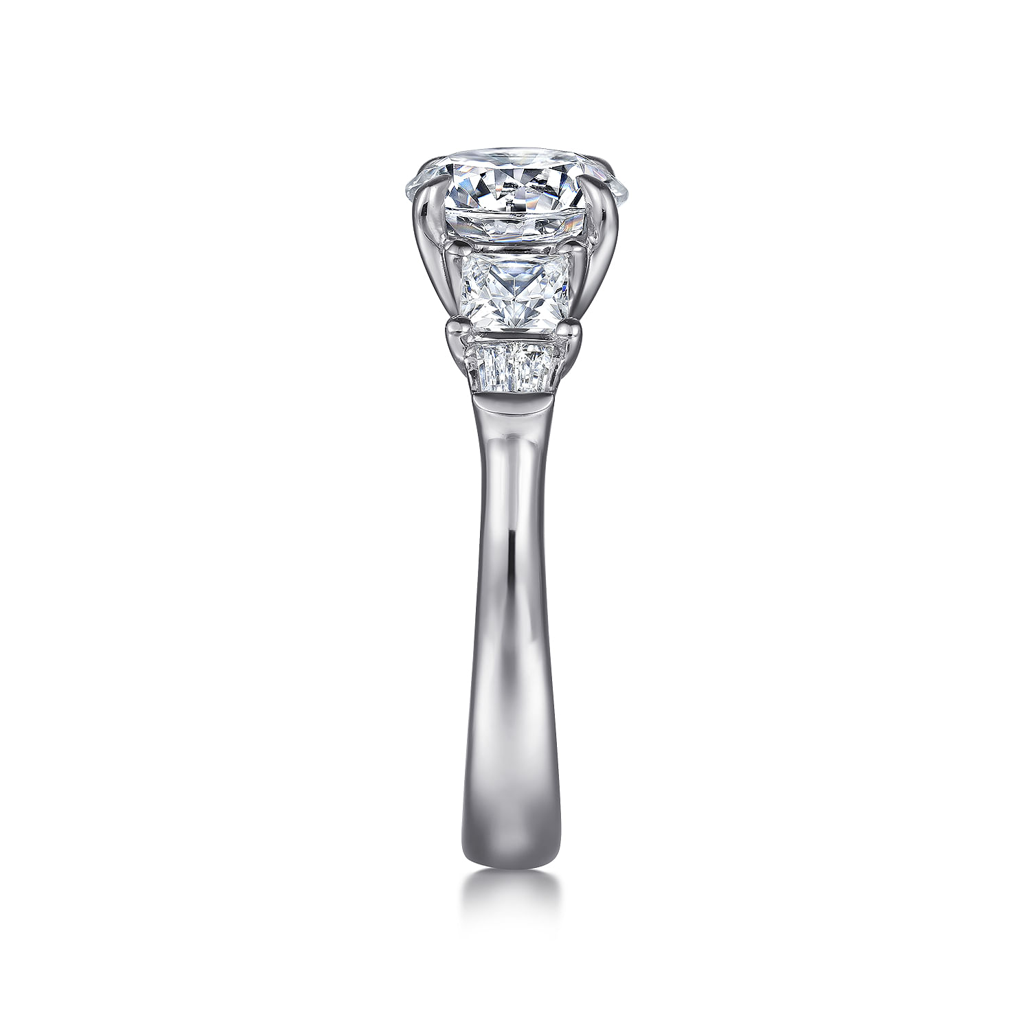 Chari - 14K White Gold Round Five Stone Diamond Engagement Ring