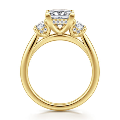 Charisa - 14K Yellow Gold Princess Cut Three Stone Diamond Engagement Ring