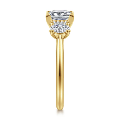 Charisa - 14K Yellow Gold Princess Cut Three Stone Diamond Engagement Ring