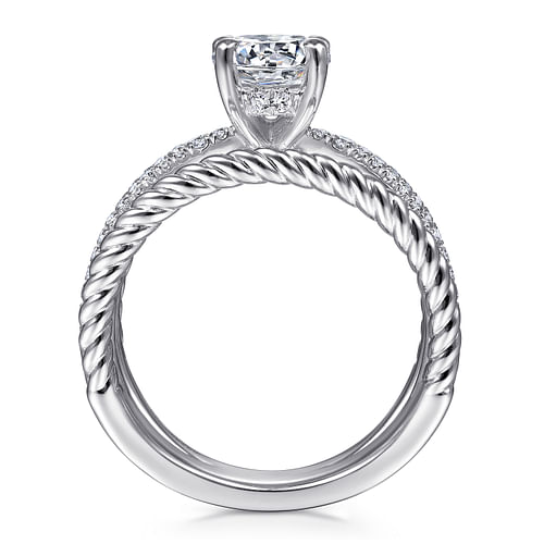 Charisma - 14K White Gold Round Split Shank Diamond Engagement Ring - 0.21 ct - Shot 2