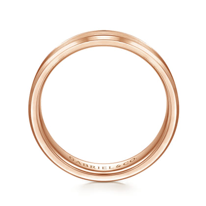 Charles - 14K Rose Gold 6mm - Men's Wedding Band in Satin Finish