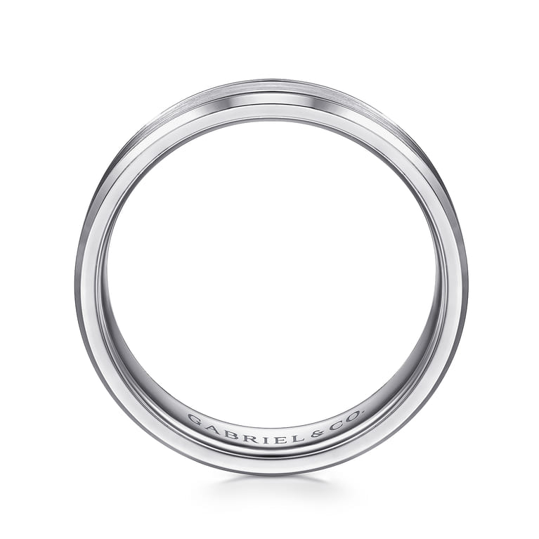 Charles - 14K White Gold 6mm - Men's Wedding Band in Satin Finish - Shot 2