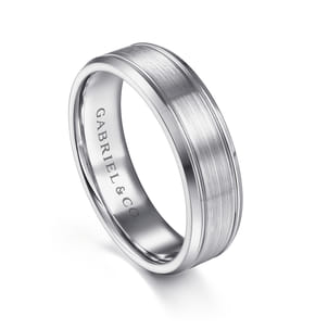 Charles - 14K White Gold 6mm - Men's Wedding Band in Satin Finish