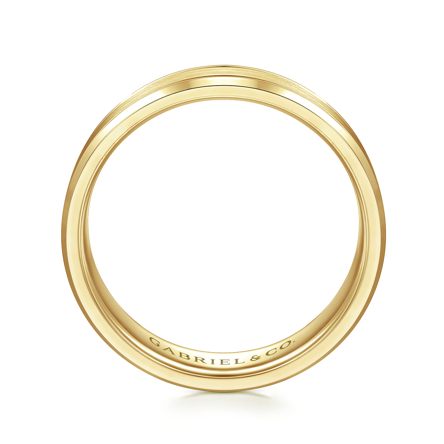 Charles - 14K Yellow Gold 6mm - Men's Wedding Band in Satin Finish - Shot 2