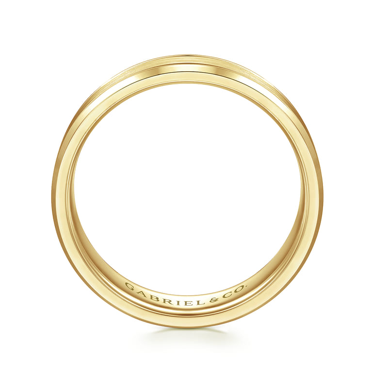 Charles - 14K Yellow Gold 6mm - Men's Wedding Band in Satin Finish - Shot 2