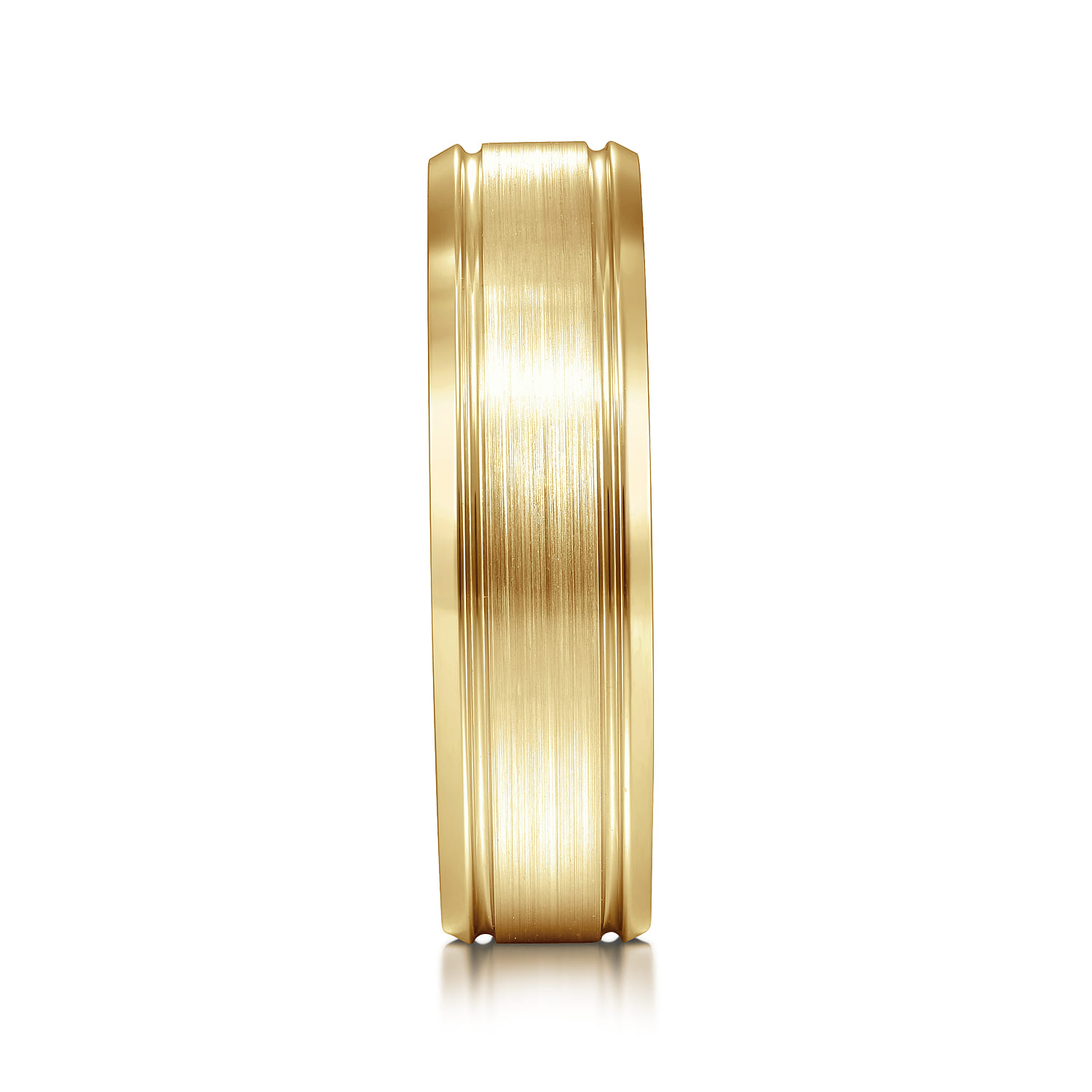 Charles - 14K Yellow Gold 6mm - Men's Wedding Band in Satin Finish - Shot 4