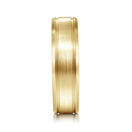 Charles - 14K Yellow Gold 6mm - Men's Wedding Band in Satin Finish