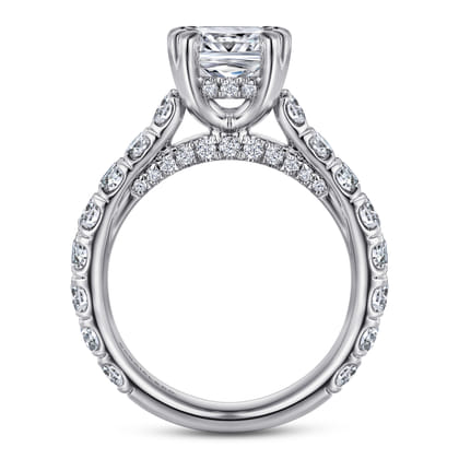Charleston - 14K White Gold Cushion Cut Diamond Engagement Ring