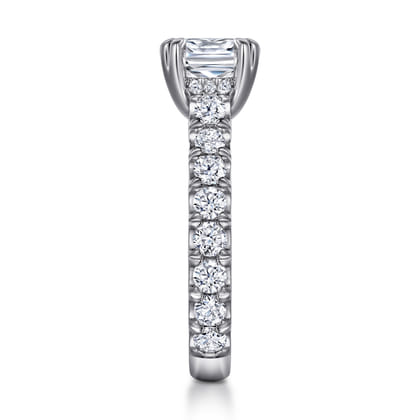 Charleston - 14K White Gold Cushion Cut Diamond Engagement Ring