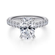 Charleston - 14K White Gold Oval Diamond Engagement Ring