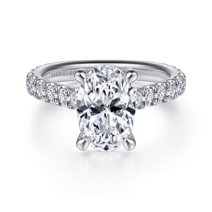 Charleston - 14K White Gold Oval Diamond Engagement Ring