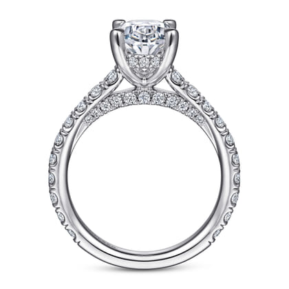 Charleston - 14K White Gold Oval Diamond Engagement Ring