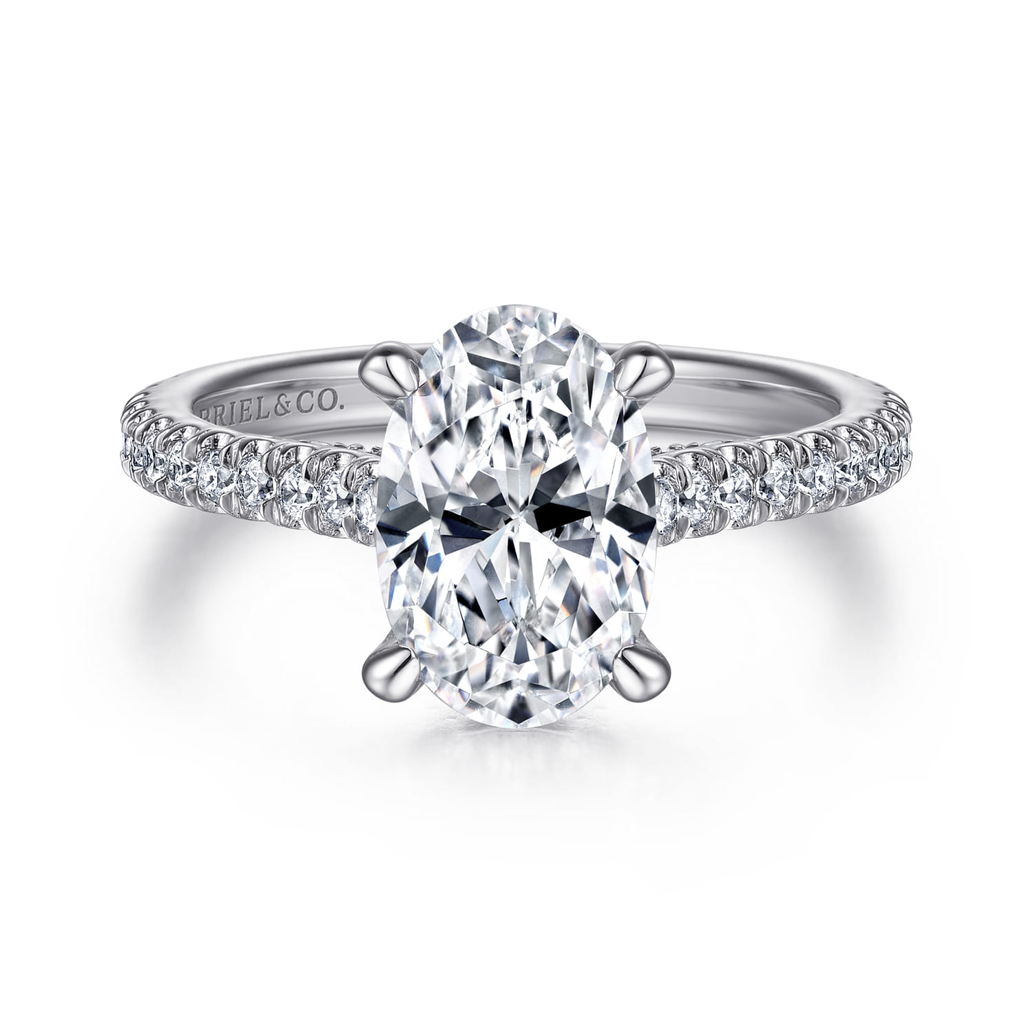 Charleston - 14K White Gold Oval Diamond Engagement Ring