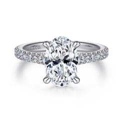 Charleston - 14K White Gold Oval Diamond Engagement Ring