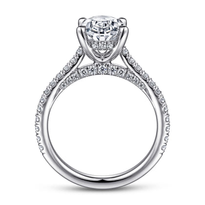 Charleston - 14K White Gold Oval Diamond Engagement Ring