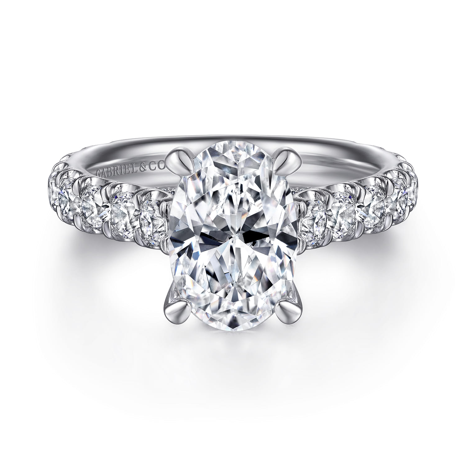 Charleston - 14K White Gold Oval Diamond Engagement Ring