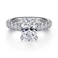 Charleston - 14K White Gold Oval Diamond Engagement Ring