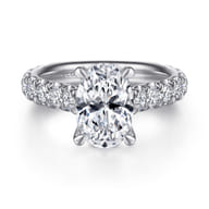 Charleston - 14K White Gold Oval Diamond Engagement Ring