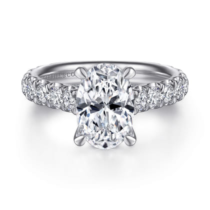 Charleston - 14K White Gold Oval Diamond Engagement Ring