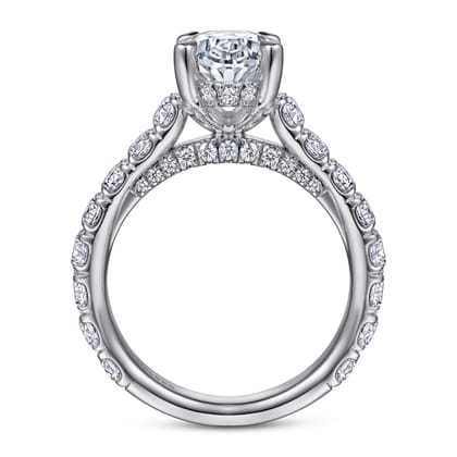 Charleston - 14K White Gold Oval Diamond Engagement Ring