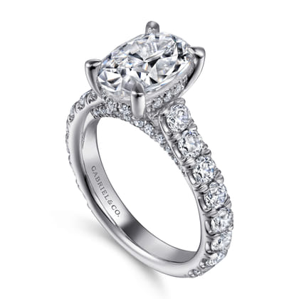 Charleston - 14K White Gold Oval Diamond Engagement Ring