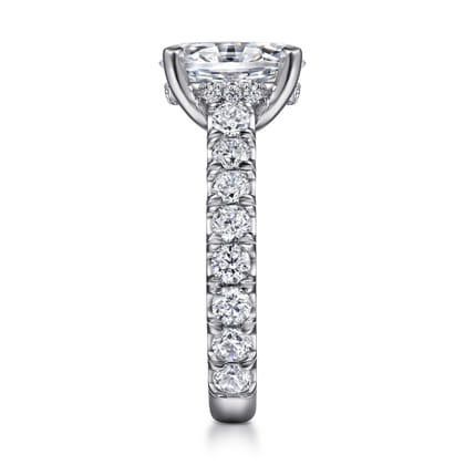 Charleston - 14K White Gold Oval Diamond Engagement Ring