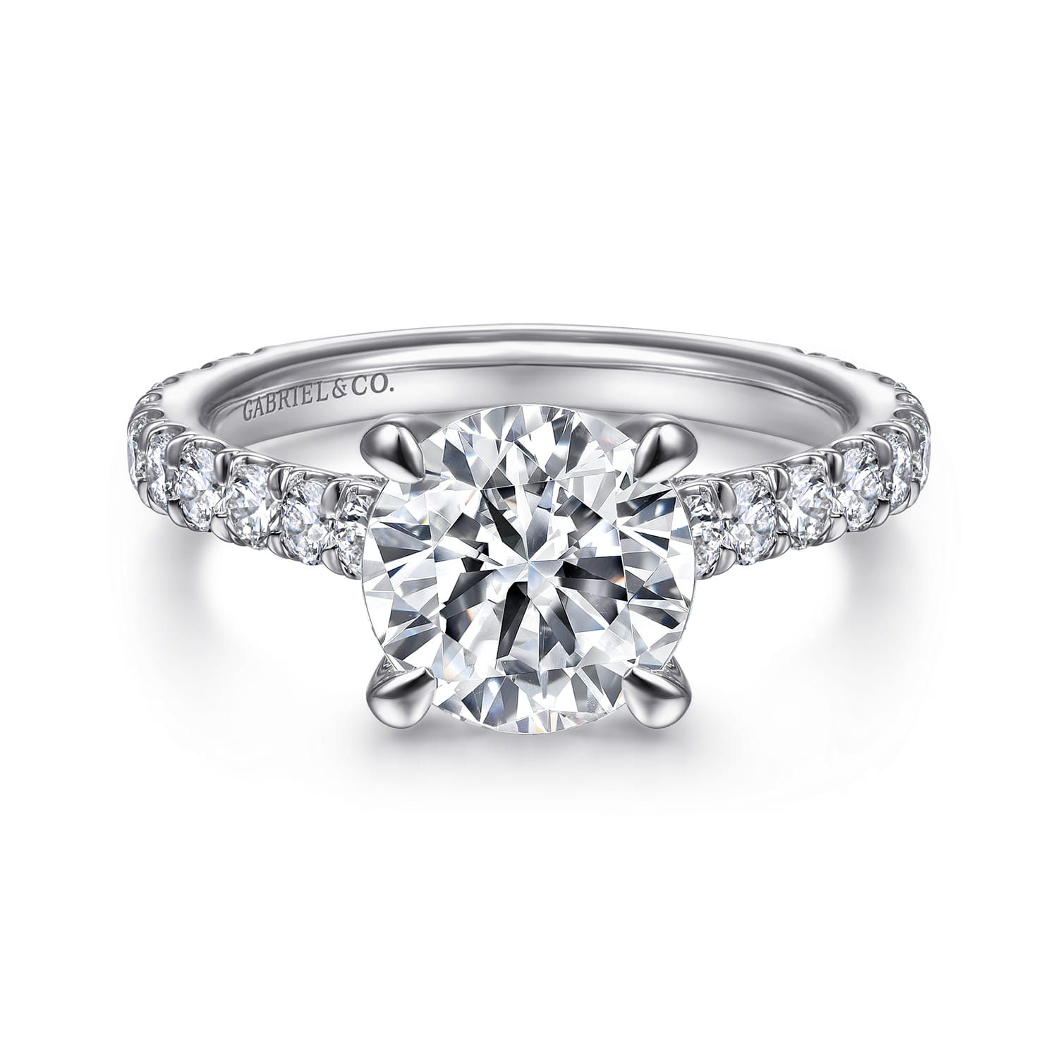 Charleston - 14K White Gold Round Diamond Engagement Ring