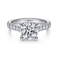 Charleston - 14K White Gold Round Diamond Engagement Ring