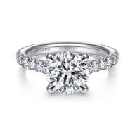Charleston - 14K White Gold Round Diamond Engagement Ring