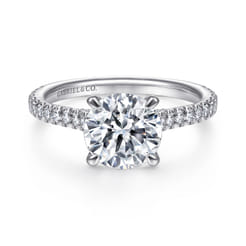 Charleston - 14K White Gold Round Diamond Engagement Ring
