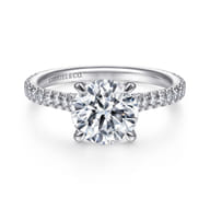 Charleston - 14K White Gold Round Diamond Engagement Ring