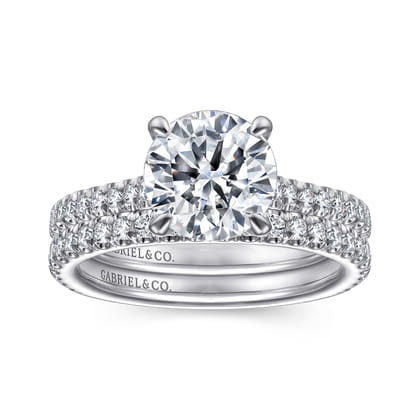 Charleston - 14K White Gold Round Diamond Engagement Ring