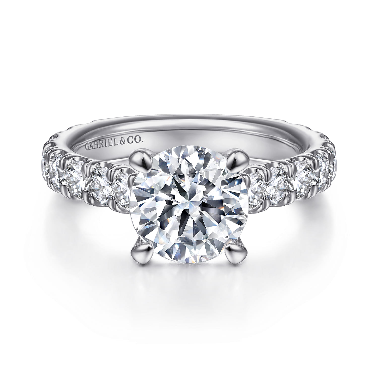 Charleston - 14K White Gold Round Diamond Engagement Ring