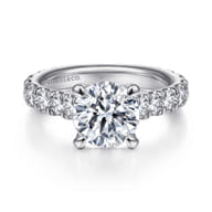 Charleston - 14K White Gold Round Diamond Engagement Ring