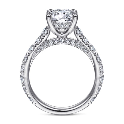 Charleston - 14K White Gold Round Diamond Engagement Ring