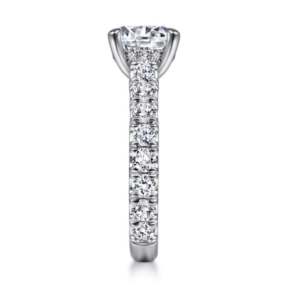 Charleston - 14K White Gold Round Diamond Engagement Ring