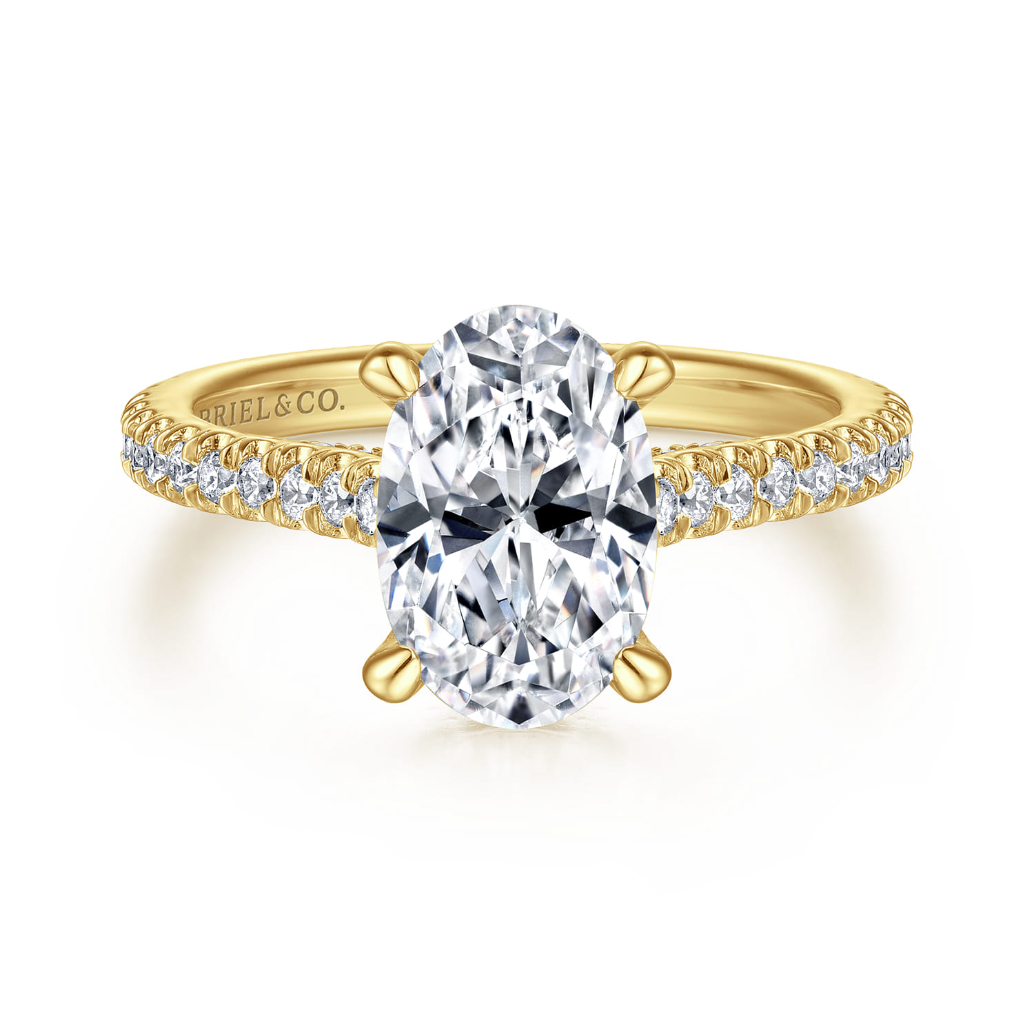 Charleston - 14K Yellow Gold Oval Diamond Engagement Ring