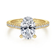 Charleston - 14K Yellow Gold Oval Diamond Engagement Ring
