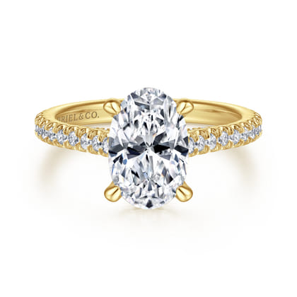 Charleston - 14K Yellow Gold Oval Diamond Engagement Ring